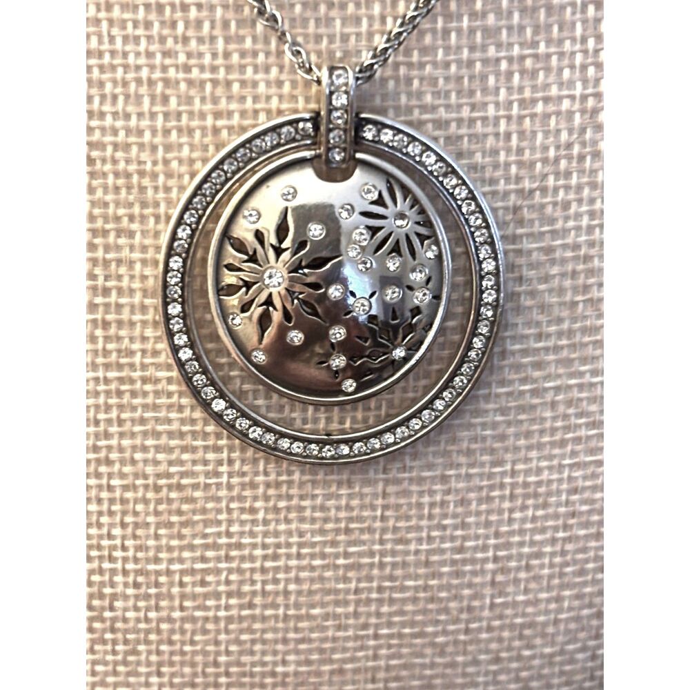 Brighton Winter Bliss Snowflake Reversible Silver Crystal Pendant Necklace - Picture 3 of 4